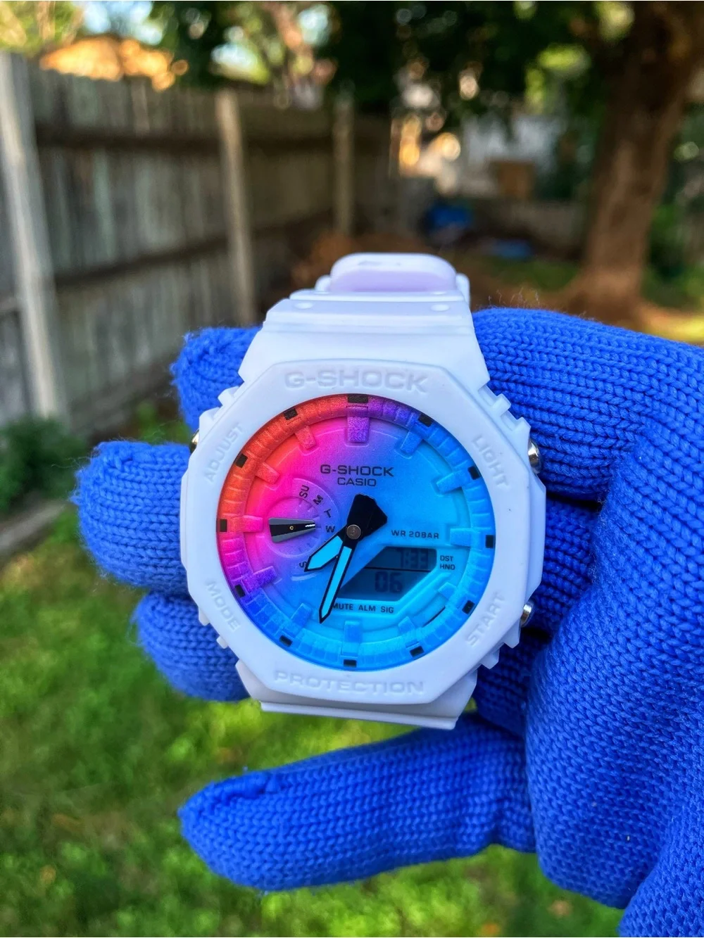 Custom G Shock White and multi color dials Colorway